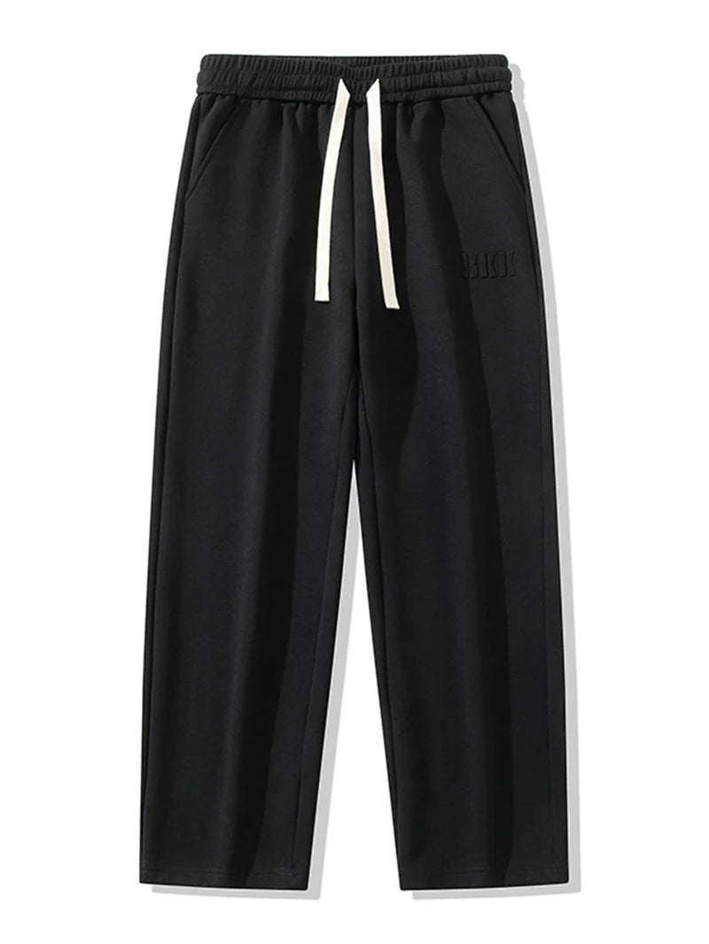 Men'S Straight Sweatpants Wide Leg Cotton Track Pants Drawstring Letter Sports Baggy Pants Casual Long Trousers Big Size 8XL