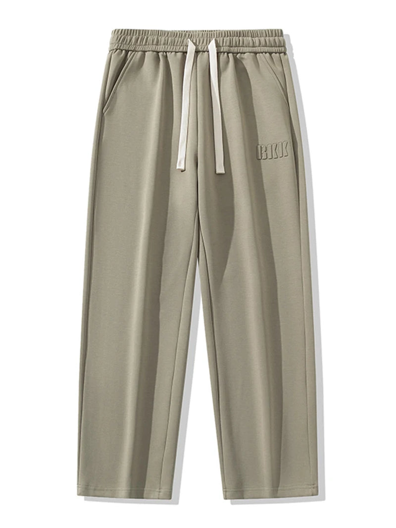 Men'S Straight Sweatpants Wide Leg Cotton Track Pants Drawstring Letter Sports Baggy Pants Casual Long Trousers Big Size 8XL