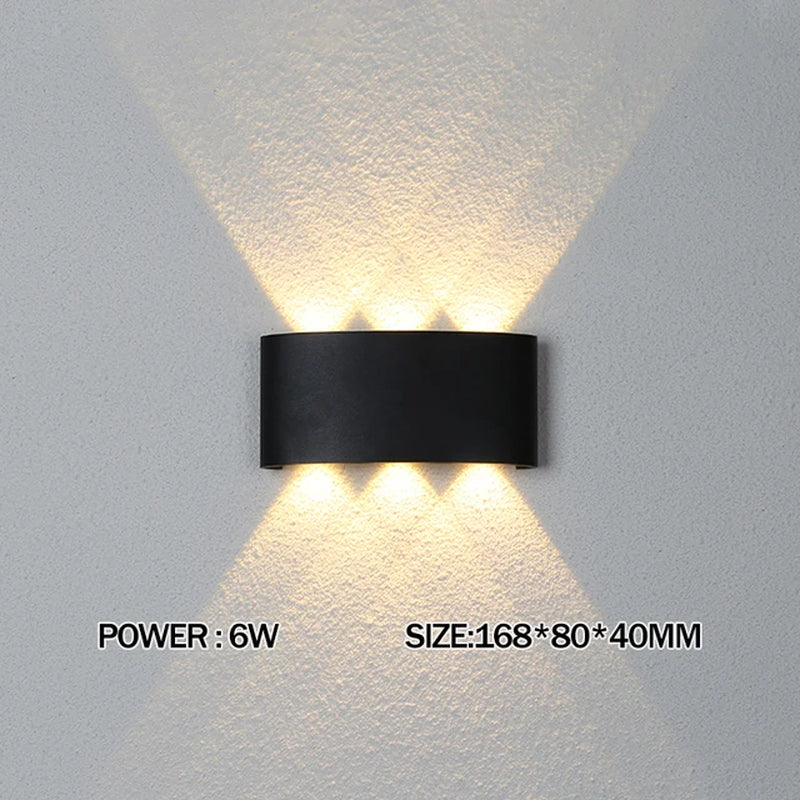 Aluminium LED Wall Lamp up and down Waterproof IP65 Interior Wall Light for Bedroom Living Room Corridor Indoor Outdoor Lightin