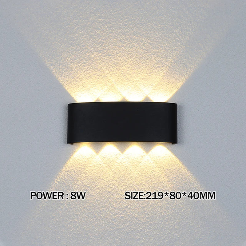 Aluminium LED Wall Lamp up and down Waterproof IP65 Interior Wall Light for Bedroom Living Room Corridor Indoor Outdoor Lightin