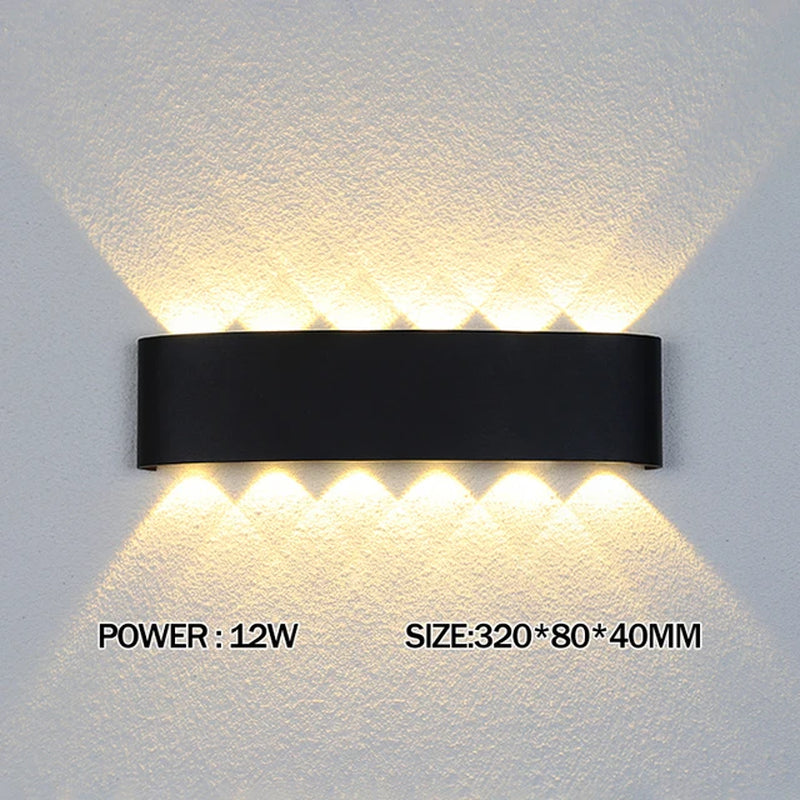 Aluminium LED Wall Lamp up and down Waterproof IP65 Interior Wall Light for Bedroom Living Room Corridor Indoor Outdoor Lightin