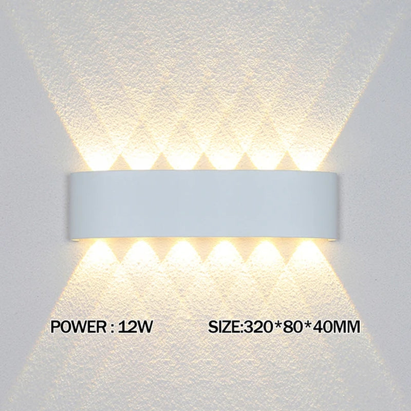 Aluminium LED Wall Lamp up and down Waterproof IP65 Interior Wall Light for Bedroom Living Room Corridor Indoor Outdoor Lightin