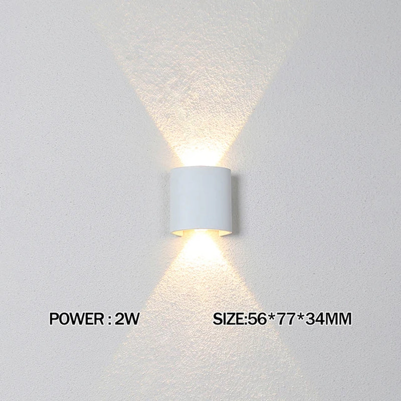 Aluminium LED Wall Lamp up and down Waterproof IP65 Interior Wall Light for Bedroom Living Room Corridor Indoor Outdoor Lightin