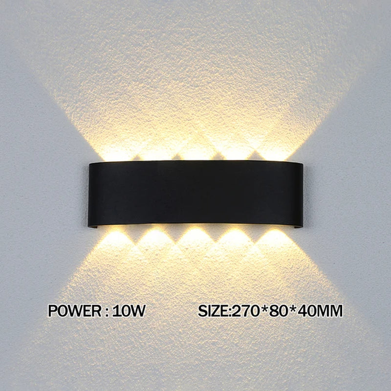 Aluminium LED Wall Lamp up and down Waterproof IP65 Interior Wall Light for Bedroom Living Room Corridor Indoor Outdoor Lightin