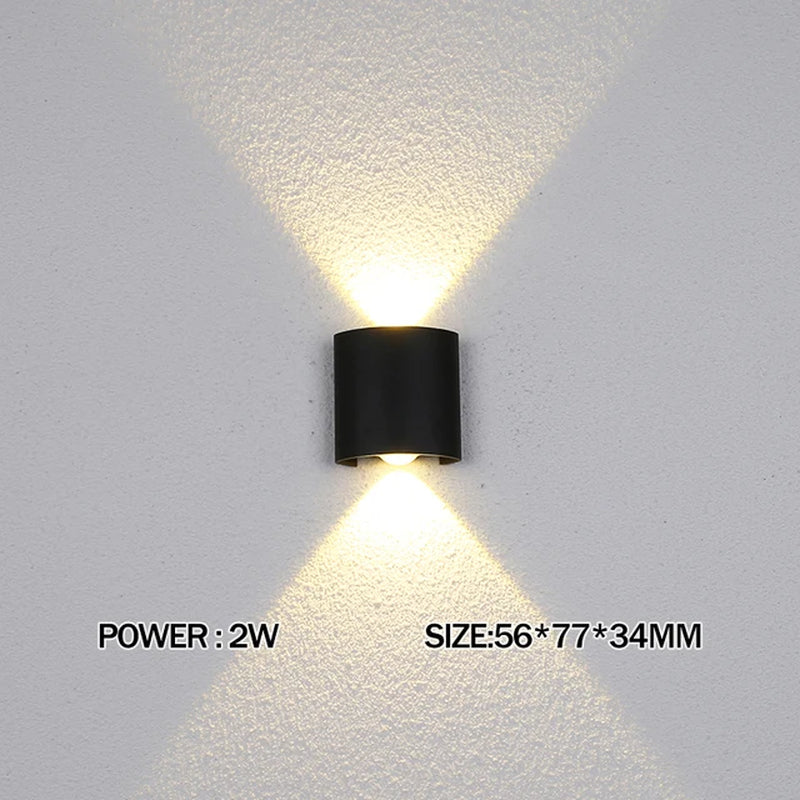 Aluminium LED Wall Lamp up and down Waterproof IP65 Interior Wall Light for Bedroom Living Room Corridor Indoor Outdoor Lightin