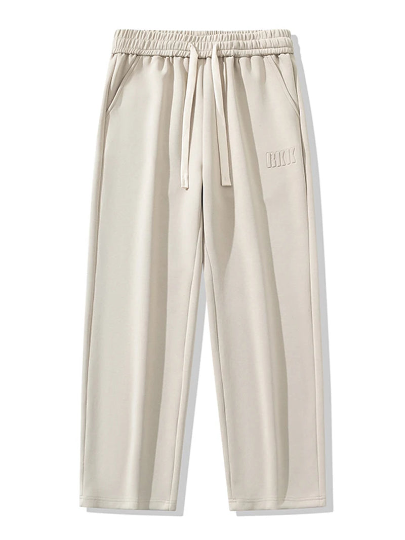 Men'S Straight Sweatpants Wide Leg Cotton Track Pants Drawstring Letter Sports Baggy Pants Casual Long Trousers Big Size 8XL