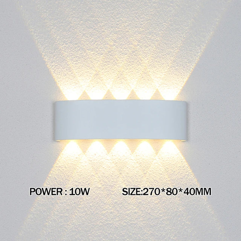 Aluminium LED Wall Lamp up and down Waterproof IP65 Interior Wall Light for Bedroom Living Room Corridor Indoor Outdoor Lightin