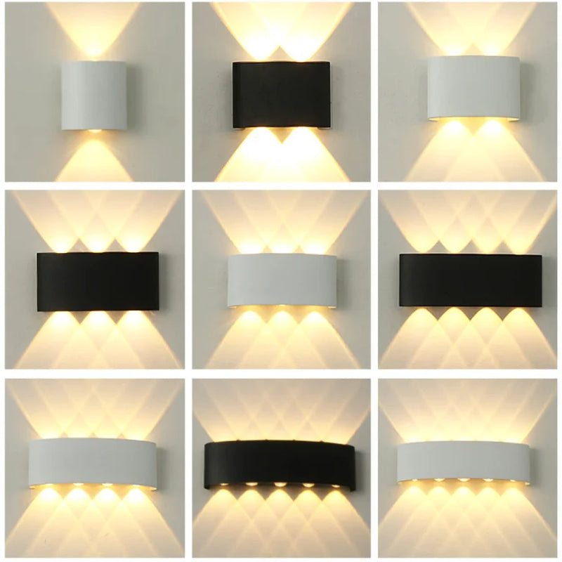 Aluminium LED Wall Lamp up and down Waterproof IP65 Interior Wall Light for Bedroom Living Room Corridor Indoor Outdoor Lightin